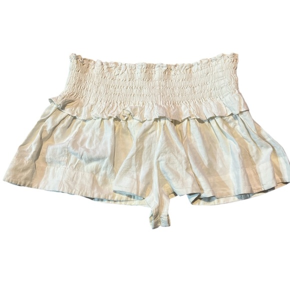 URBAN OUTFITTERS KIMCHI BLUE HIGH RISE LINEN ARIA MICRO SHORT SKORT LARGE NEW - Picture 3 of 14
